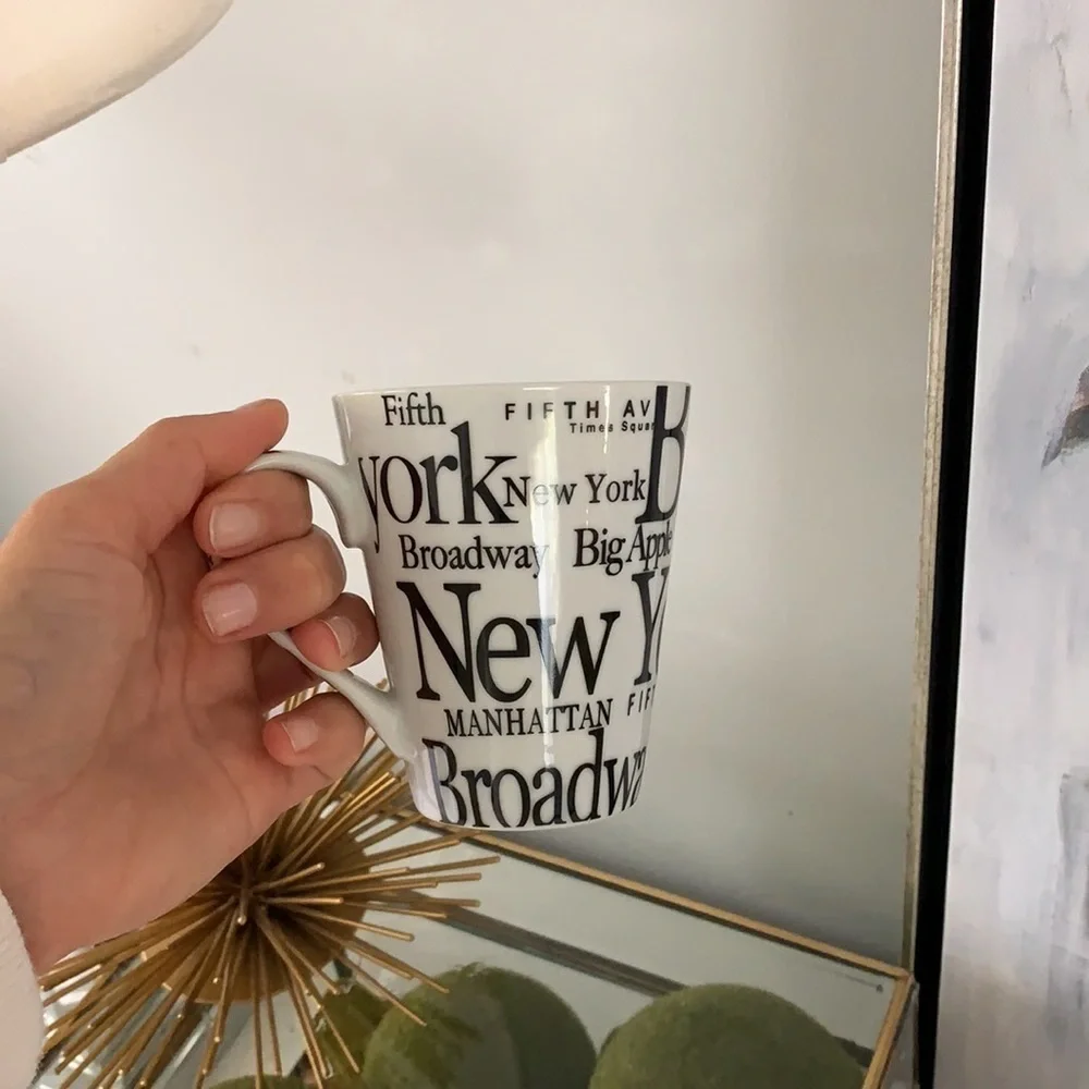 Jay Joshua New York City coffee tea mug Manhattan Broadway big apple white black